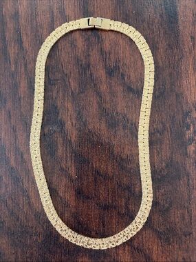Textured Gold-Tone Link Necklace for Women
